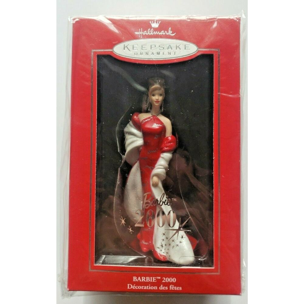 2000 Barbie Club Exclusive Hallmark Porcelain Ornament Red Gown U117/60829